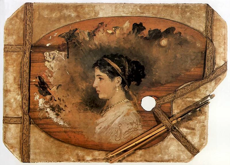 Henryk Siemiradzki - 132, Ritratto di una donna su una tavolozza